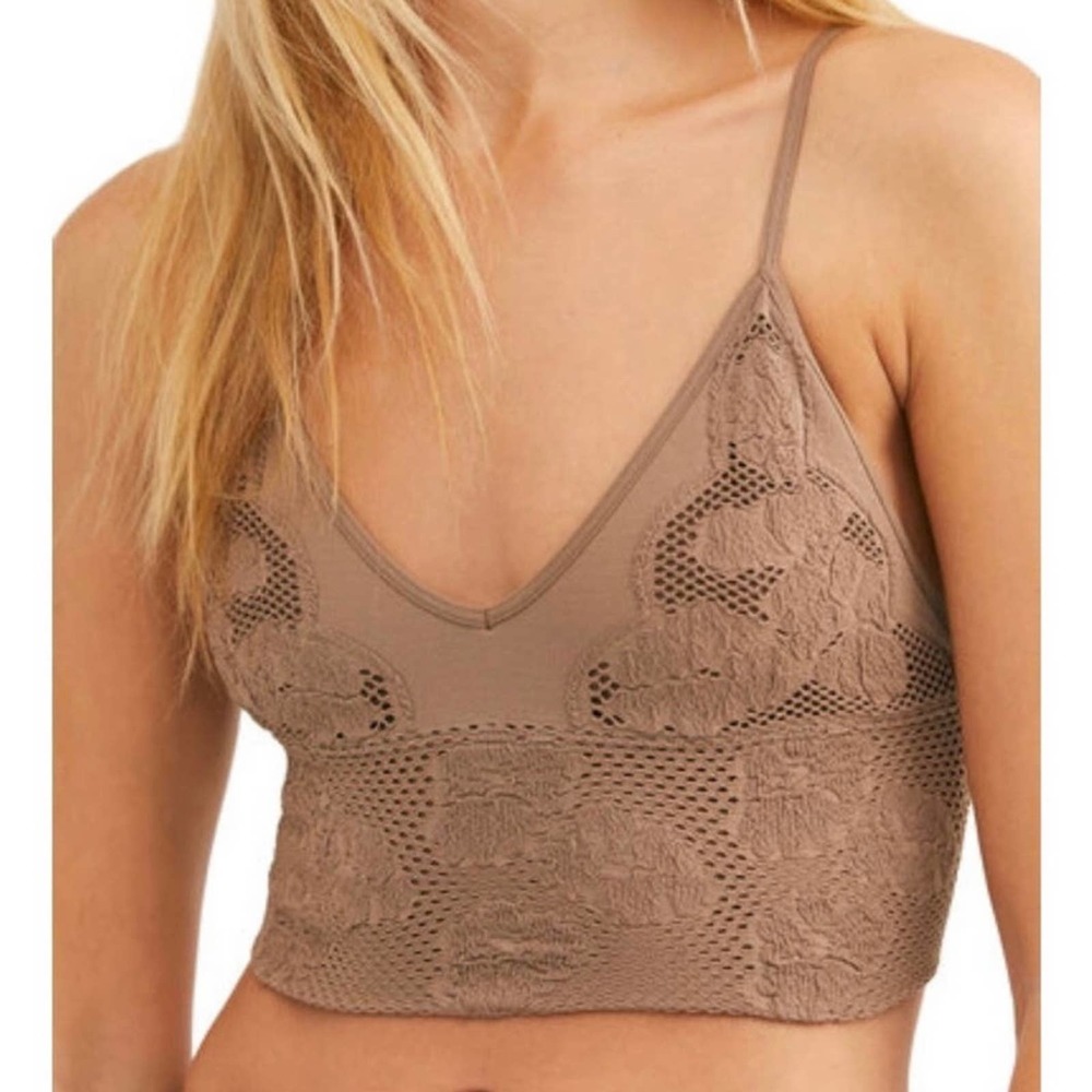 Free People Taupe Lace Bralette